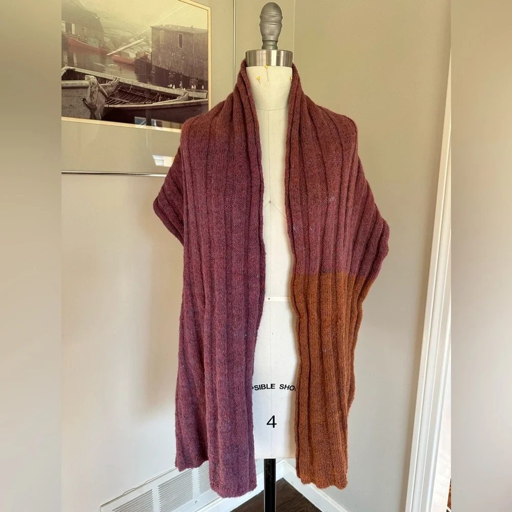 Hand Knit Alpaca & Wool Scarf - Picture 2 of 5